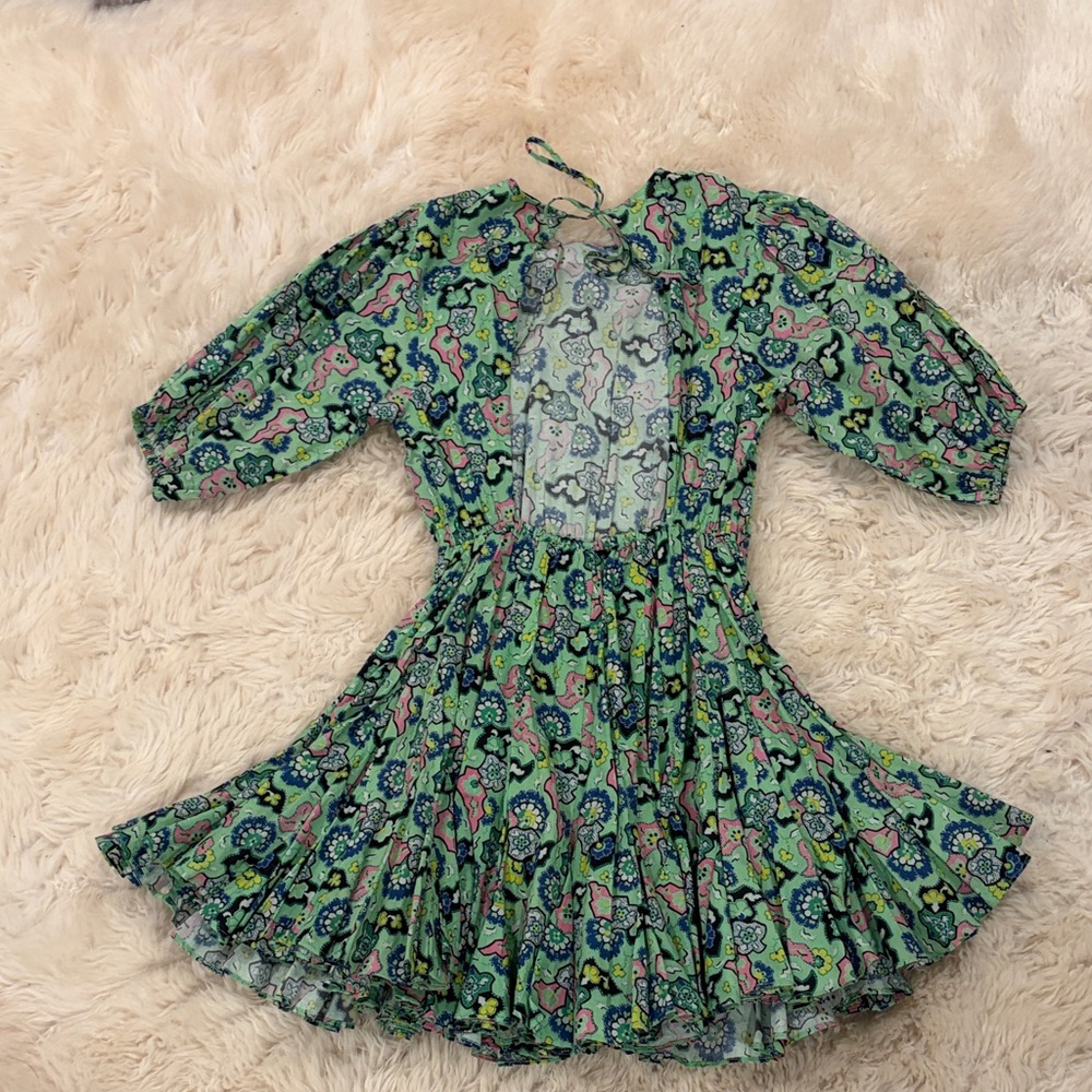 RHODE Dress in Green and Pink Floral XS - Picture 3 of 3